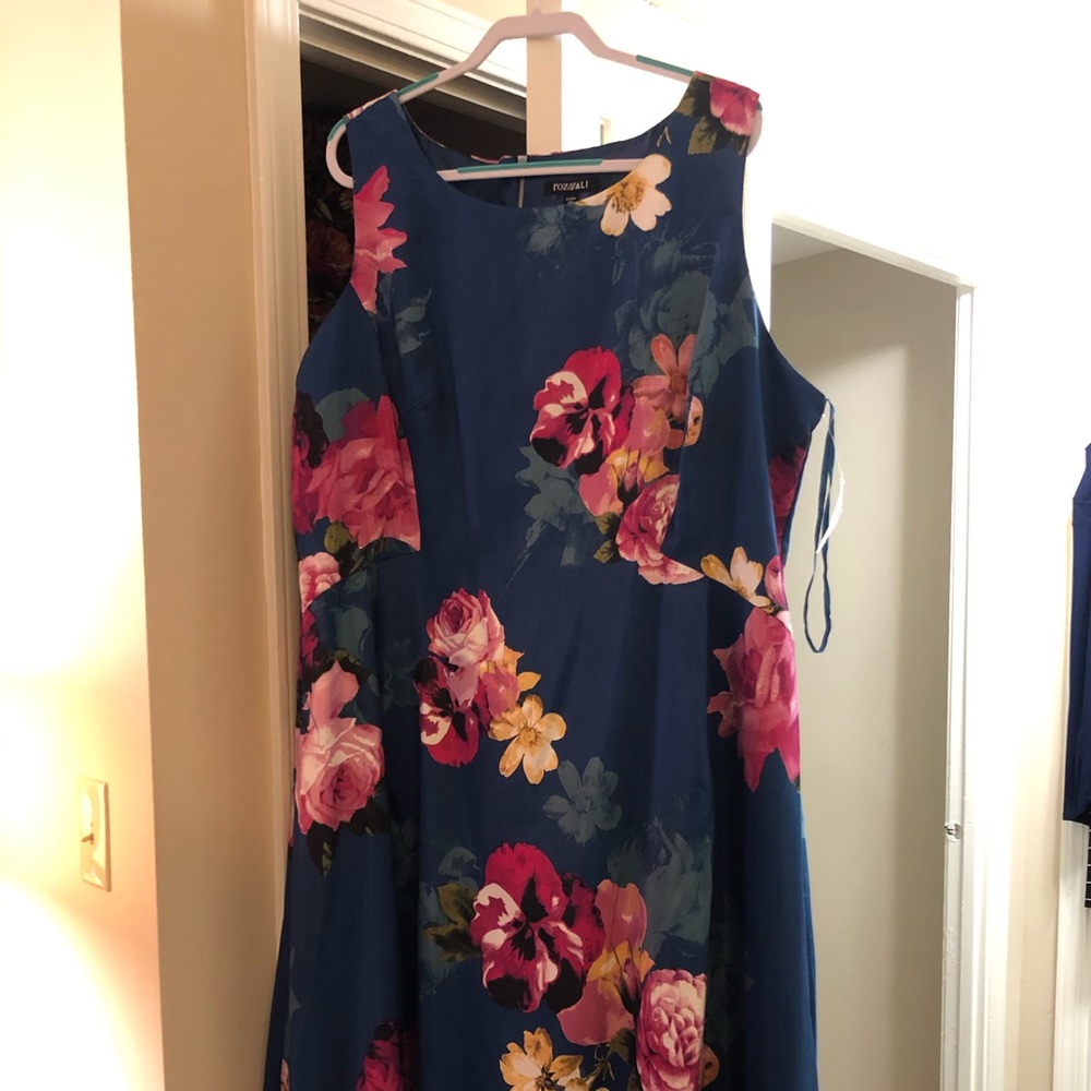 Teal/Flowered Dress